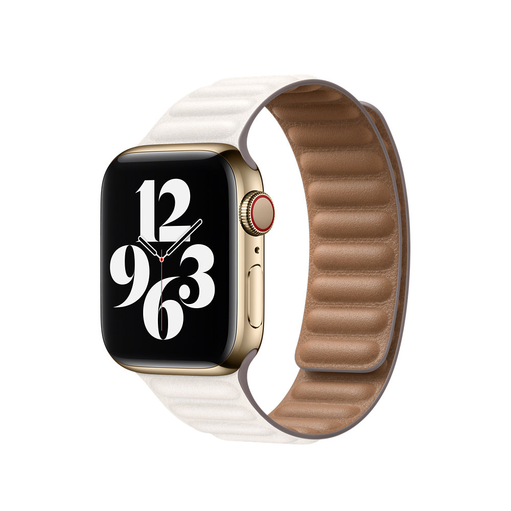 Pop Lock MagLeather - Bracelet Apple Watch Blanc