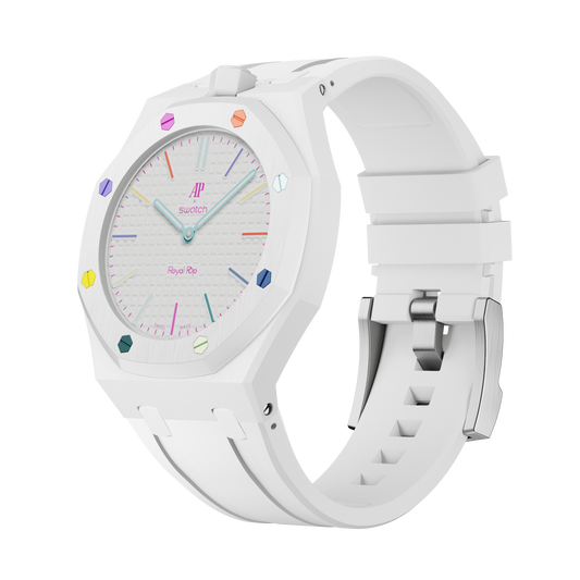 Pop Lock Silicone Strap - Royal Pop White