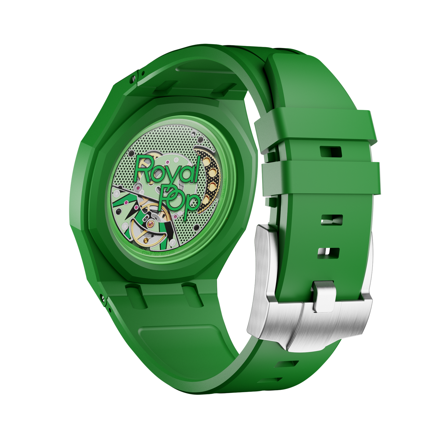 Pop Lock Silicone Strap - Royal Pop Green