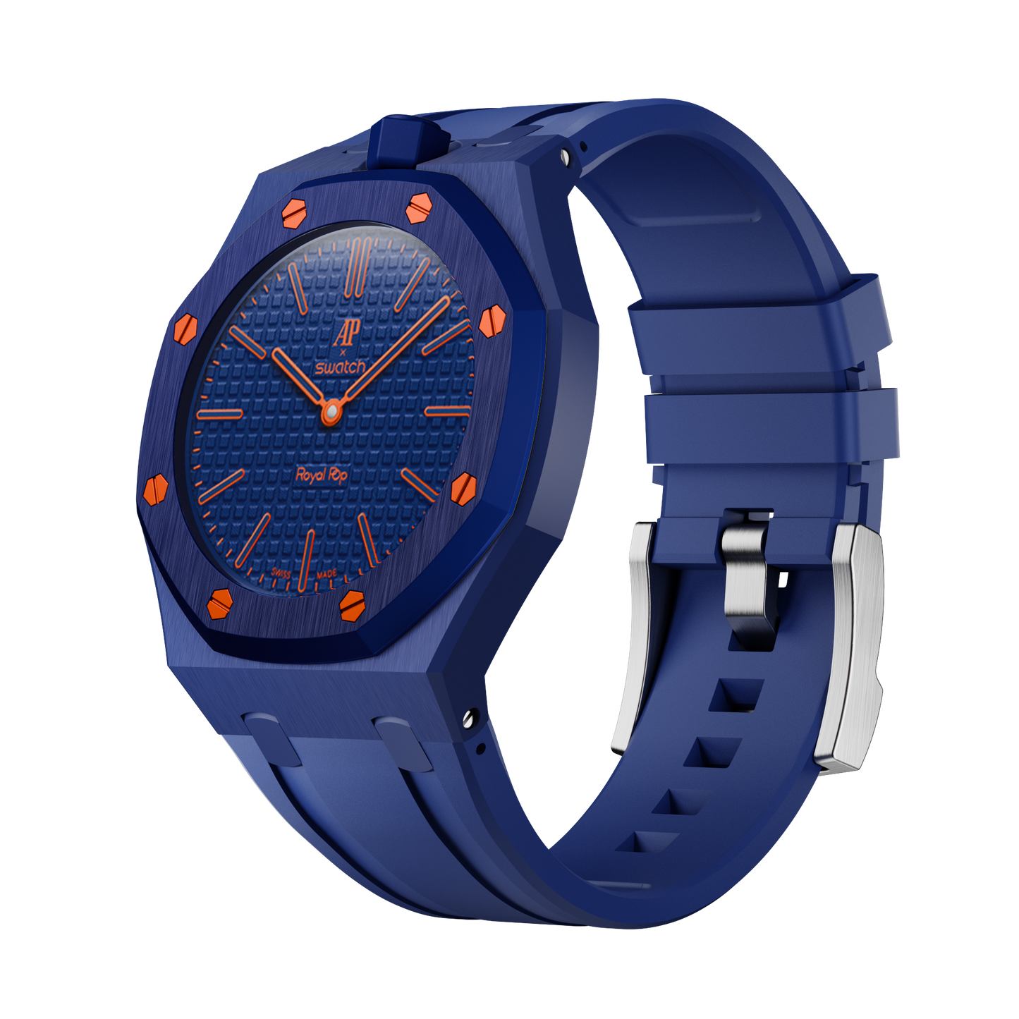 Pop Lock Silicone Strap - Royal Pop Orange Blue