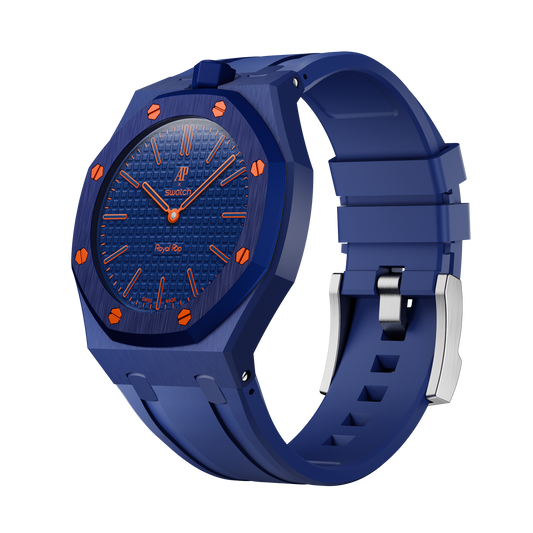 Pop Lock Silicone Strap - Royal Pop Orange Blue