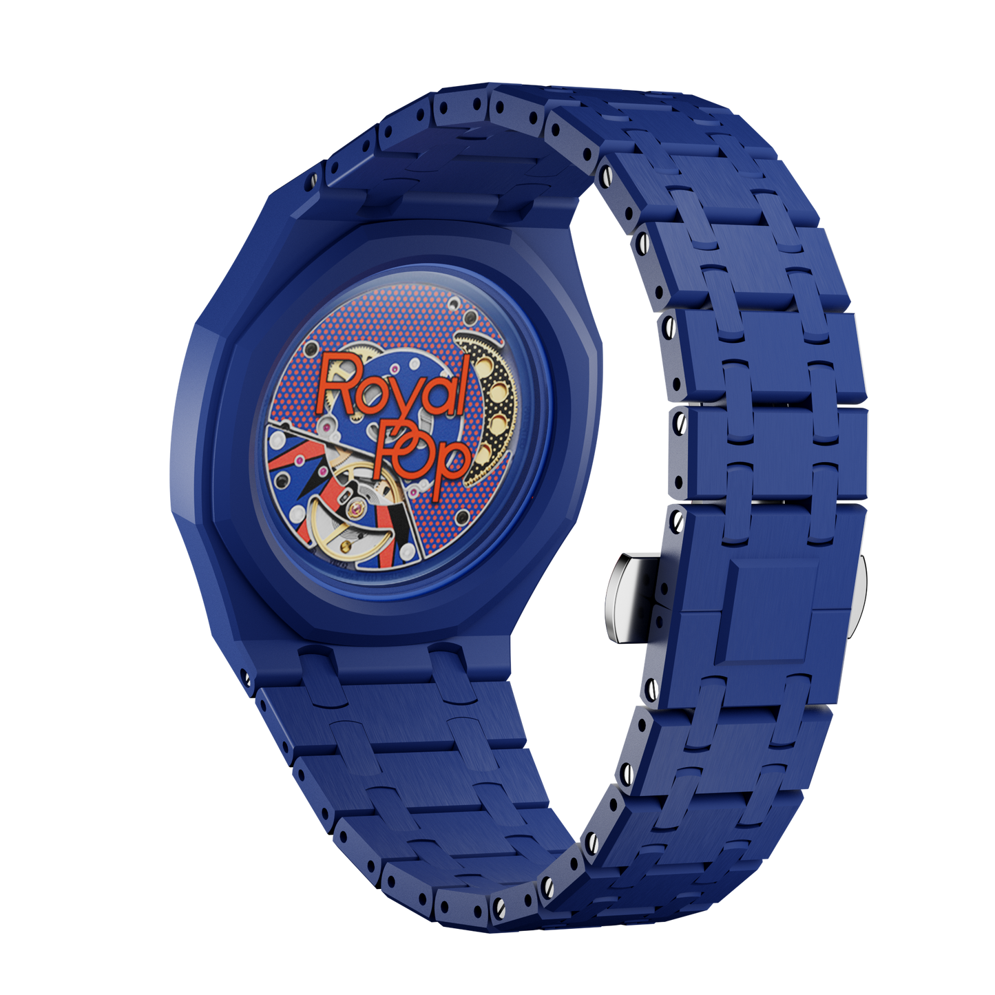 Pop Lock Bioceramic Strap - Royal Pop Orange Blue
